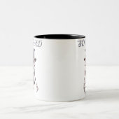 死んだスケルトン怖い不気味おもしろいのハロウィン ツートーンマグカップ (中央)