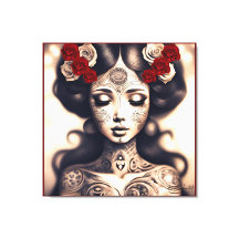 死んだタトゥーの日美しいポートレートバラ