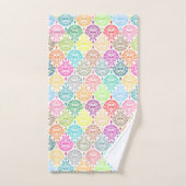 死んだダマスク織のお祝いのカラフルな砂糖のスカルのバスセット バスタオルセット (ハンドタオル)