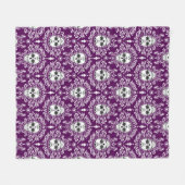 死んだダマスク織の砂糖のスカルパターン フリースブランケット (正面(横))