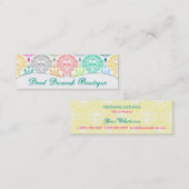 死んだダマスク織-カスタムで細い砂糖のスカルの名刺 スキニー名刺 (正面/裏面)