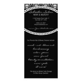 死んだダマスク織-カスタムなサロンのクーポン ラックカード (裏面)