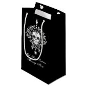 死んだダマスク織-カスタムな砂糖のスカルのギフトバッグ スモールペーパーバッグ (正面アングル)