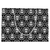 死んだダマスク織-カスタムな砂糖のスカルのギフトバッグ ラージペーパーバッグ (裏面)