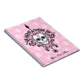 死んだダマスク織-カスタムな砂糖のスカルのノート ノートブック (右側)