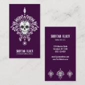 死んだダマスク織-カスタムな砂糖のスカルの垂直カード 名刺 (正面/裏面)