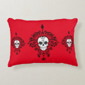 死んだダマスク織-シックな砂糖のスカルのアクセントの枕 アクセントクッション (正面)
