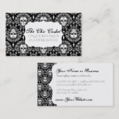 死んだダマスク織-シックな砂糖のスカルのカスタムの名刺 名刺 (正面/裏面)