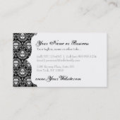 死んだダマスク織-シックな砂糖のスカルのカスタムの名刺 名刺 (裏面)