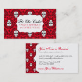 死んだダマスク織-シックな砂糖のスカルのカスタムの名刺 名刺 (正面/裏面)