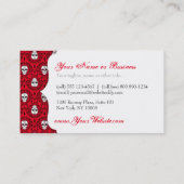 死んだダマスク織-シックな砂糖のスカルのカスタムの名刺 名刺 (裏面)