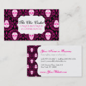 死んだダマスク織-シックな砂糖のスカルのカスタムの名刺 名刺 (正面/裏面)