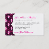 死んだダマスク織-シックな砂糖のスカルのカスタムの名刺 名刺 (裏面)