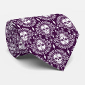 死んだダマスク織-シックな砂糖のスカルのタイ ネクタイ (ロール)