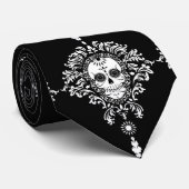 死んだダマスク織-シックな砂糖のスカルのタイ ネクタイ (ロール)