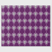 死んだダマスク織-シックな砂糖のスカルの包装紙 ラッピングペーパー (フラット)