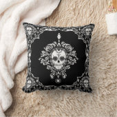 死んだダマスク織-シックな砂糖のスカルの装飾用クッション クッション (ブランケット)