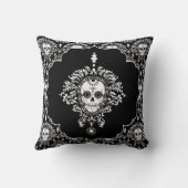 死んだダマスク織-シックな砂糖のスカルの装飾用クッション クッション (裏面)