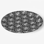 死んだダマスク織-シックな砂糖のスカル ペーパープレート (アングル)