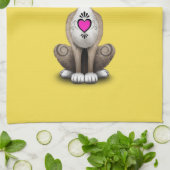 死んだチワワのピンク日 キッチンタオル (折り畳み)