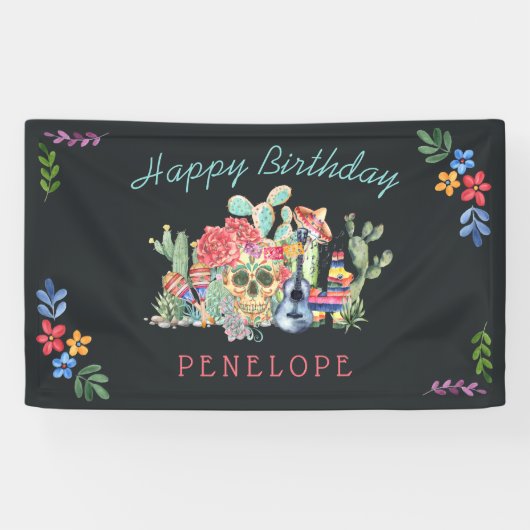 死んだテーマパーソナライズされた誕生会 横断幕 (横)