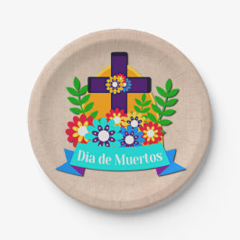 死んだデイジーフラワークロスファミリーキッズの日7" ペーパープレート