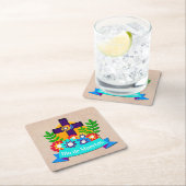 死んだデイジーフラワークロスファミリーキッズ スクエアペーパーコースター (インサイチュ)