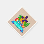 死んだデイジーフラワークロスファミリーキッズ スタンダードカクテルナプキン (角)