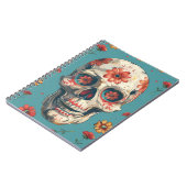 死んだデザインの日スカルと花 ノートブック (左側)