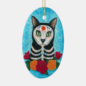 死んだネコの日シュガースカルキャットアート セラミックオーナメント (右)