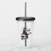 死んだネコの砂糖スカルと蝶の日 アクリルタンブラー (正面)