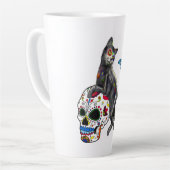 死んだネコの砂糖スカルと蝶の日 カフェラテマグ (左アングル)