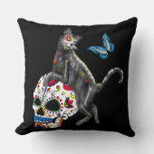 死んだネコの砂糖スカルと蝶の日 クッション (正面)