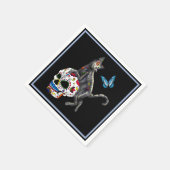 死んだネコの砂糖スカルと蝶の日 スタンダードカクテルナプキン (角)