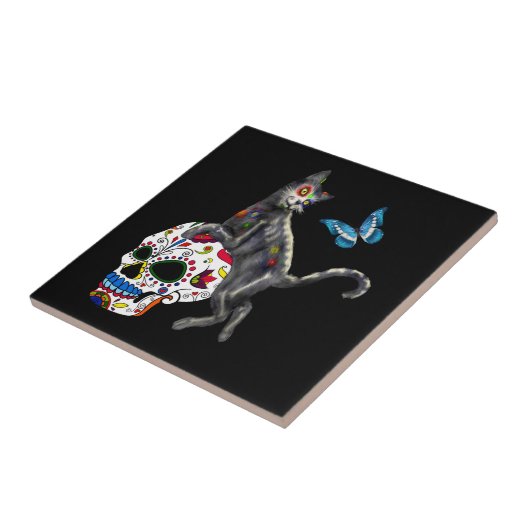 死んだネコの砂糖スカルと蝶の日 タイル (側面)