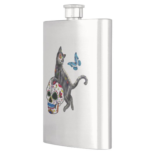 死んだネコの砂糖スカルと蝶の日 フラスク (左)