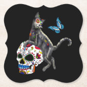 死んだネコの砂糖スカルと蝶の日 ペーパーコースター (正面)