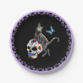 死んだネコの砂糖スカルと蝶の日 ペーパープレート (正面)