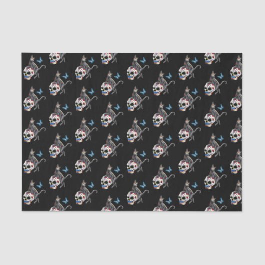 死んだネコの砂糖スカルと蝶の日 薄葉紙 (正面)