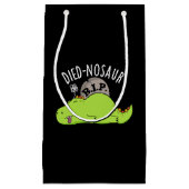 死んだノスルおもしろいー恐竜プンス黒いBG スモールペーパーバッグ (正面)