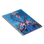 死んだノートのピンクのフラミンゴの組日 ノートブック (右側)