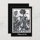 死んだハロウィンのヴィンテージの骨組日 招待状 (正面/裏面)