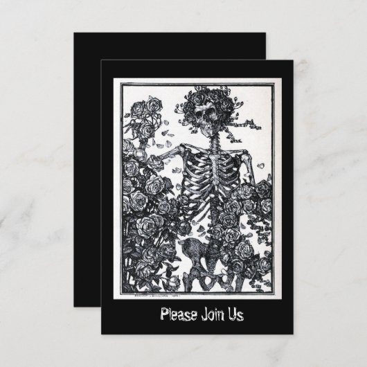 死んだハロウィンのヴィンテージの骨組日 招待状 (正面/裏面)