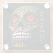 死んだハロウィーンかわいい絵を描スカル ガラスコースター (裏面)