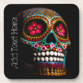 死んだハロウィーンかわいい絵を描スカル コースター (正面)