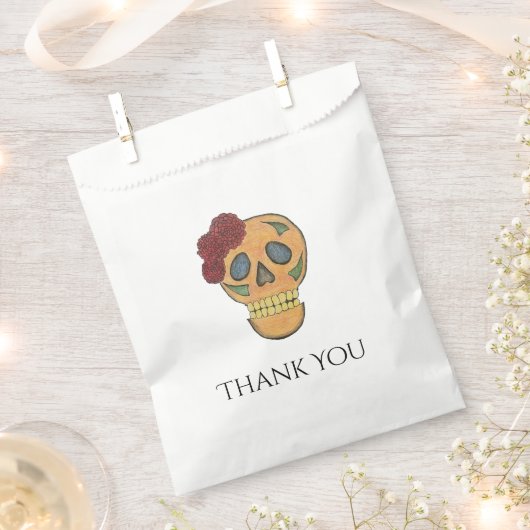 死んだハロウィーンのゴシックデーの砂糖スカル フェイバーバッグ (クリップ留めされた状態)