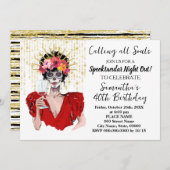 死んだハロウィーンの日誕生日女の子の夜 招待状 (正面/裏面)