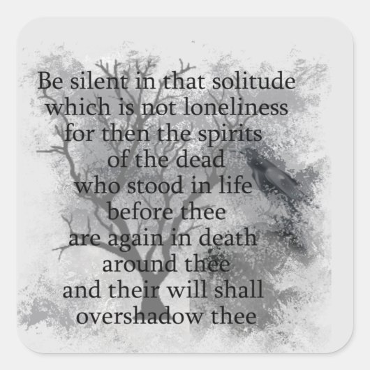 死んだハロウィーン詩のエドガー・アラン・ポーのスピリッツ スクエアシール (正面)