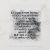 死んだハロウィーン詩のエドガー・アラン・ポーのスピリッツ ポストカード (正面)