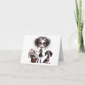 死んだバラゴシックDachshund任意の大事な行事カード カード (正面)